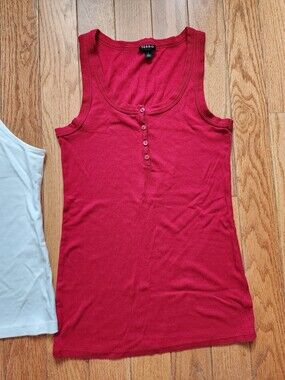 Torrid Red Henley Tank with Buttons